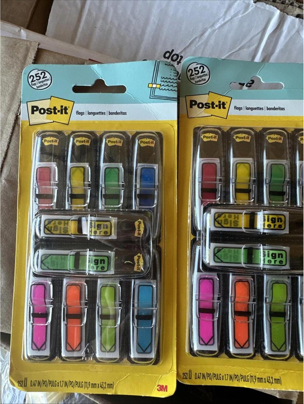 Lot Of 2 Post-it Flags Value Count, Assorted Colors, 252 Arrow Flags